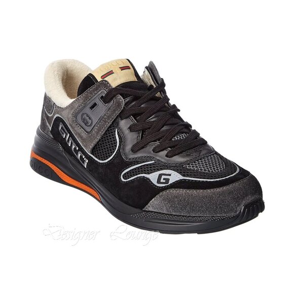 NEW GUCCI Ultrapace Low Top Suede Leather Sneakers G 8 / US 8.5 Men's $950 - Picture 7 of 13